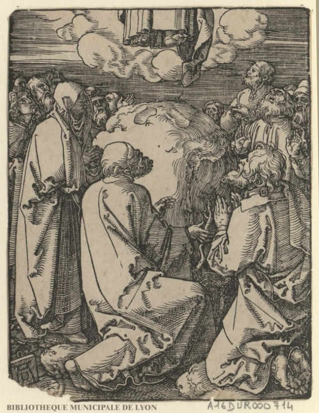 L'Ascension. Par Dürer. Source : NumeLyo, Bibliothèque municipale de Lyon. Domaine public. 