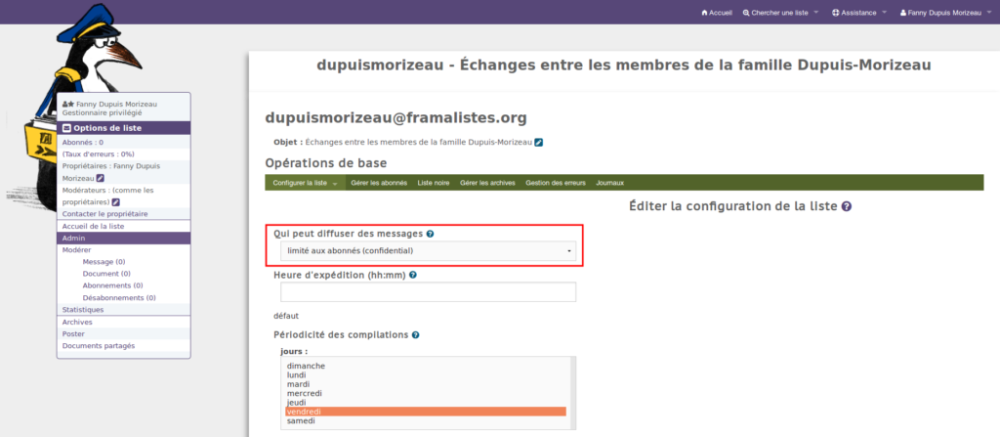 Qui peut envoyer des messages ?