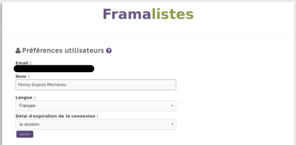 Entrer ses infos personnelles