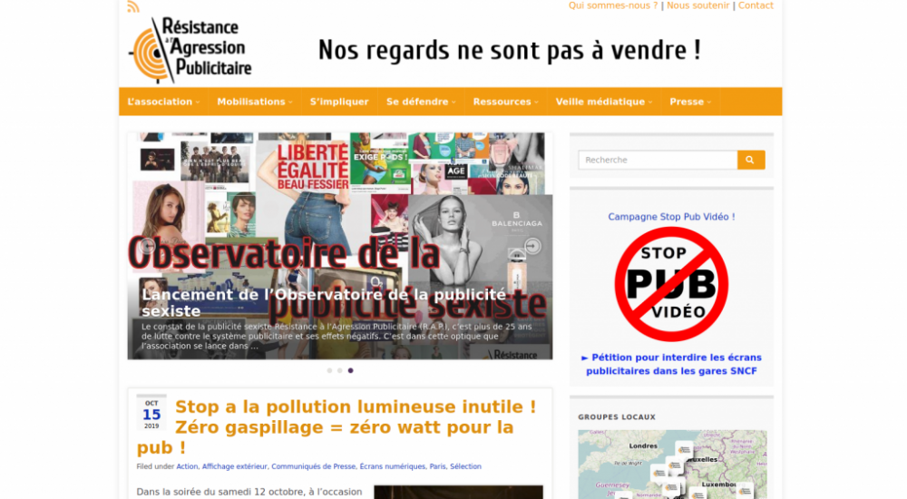 Site web de Résistance à l'Agression Publicitaire Site web de Résistance à l'Agression Publicitaire