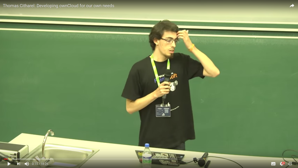 Conférence « Devlopping ownCloud for our own needs » sur Youtube