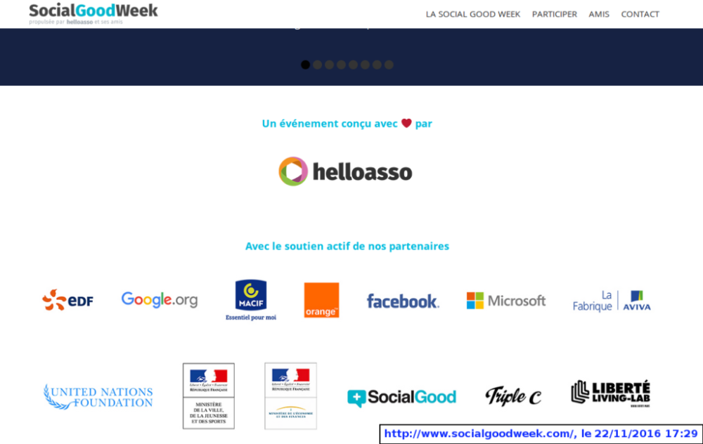 Page SocialGoodWeek, sponsors