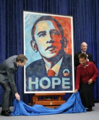 Portrait d'Obama réalisé par l'artiste Shepard Fairey