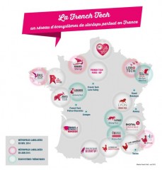 Carte de l’écosystème diffusée par la mission French Tech en juin 2015