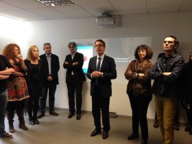 Olivier Laboux, président de l'université de Nantes, salue les projets des étudiants et les partenaires du DU DESSiiN à la remise des diplômes