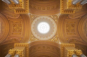 Partie centrale du plafond de la Galerie des Batailles au Château de Versailles. Auteur : -donald-