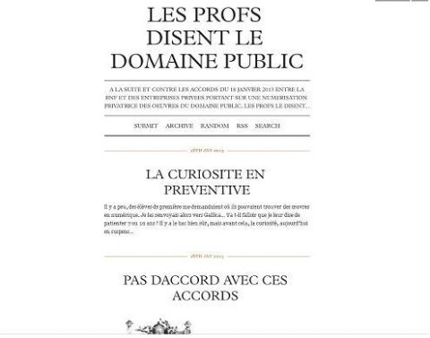 Les profs disent le domaine public. 