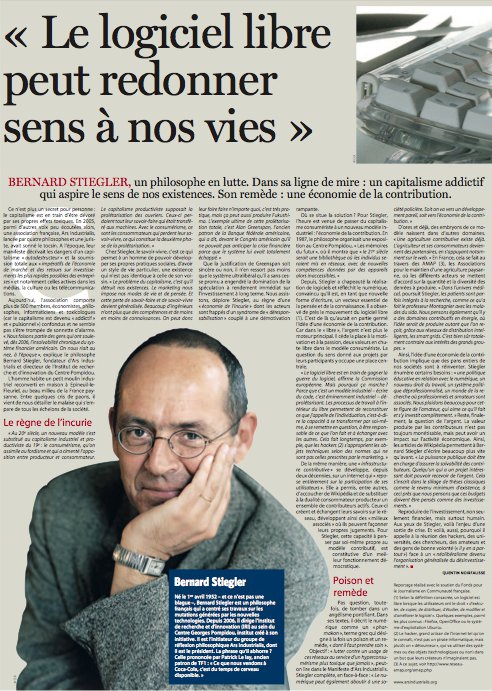 Bernard Stiegler - Le Soir