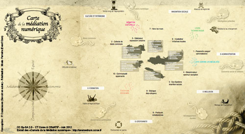 Carte de l'Archipel de la médiation numérique