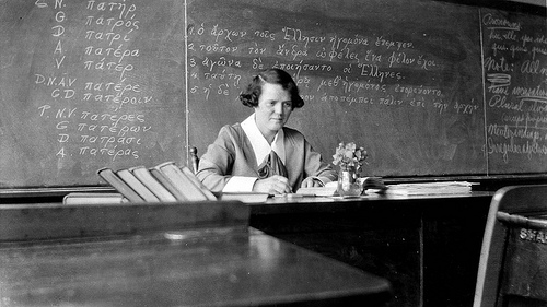 Ill. Marion Lawrence, teacher, in her classroom where she taught Greek. City of Vancouver Archives. Flickr, CC by 