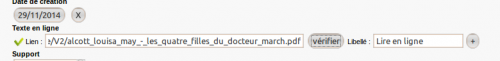 Le champ « Texte en ligne »