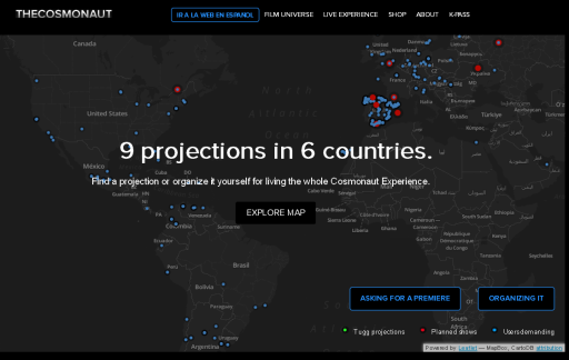 Plusieurs projections du Cosmonaute dans des salles de cinéma partout dans le monde et sans doute beaucoup d'autres à venir. 