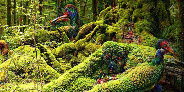Une création des "rêves profonds" : des oiseaux-arbres…