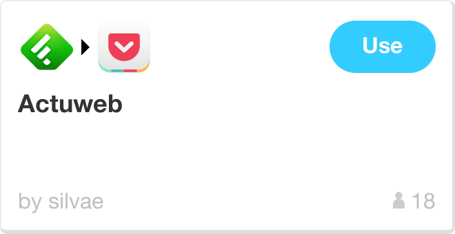 IFTTT Recipe: Actuweb connects feedly to pocket