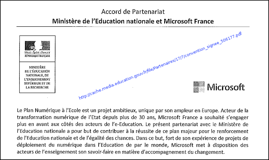 Extrait de l'accord-Cadre MS-EN novembre 2015
