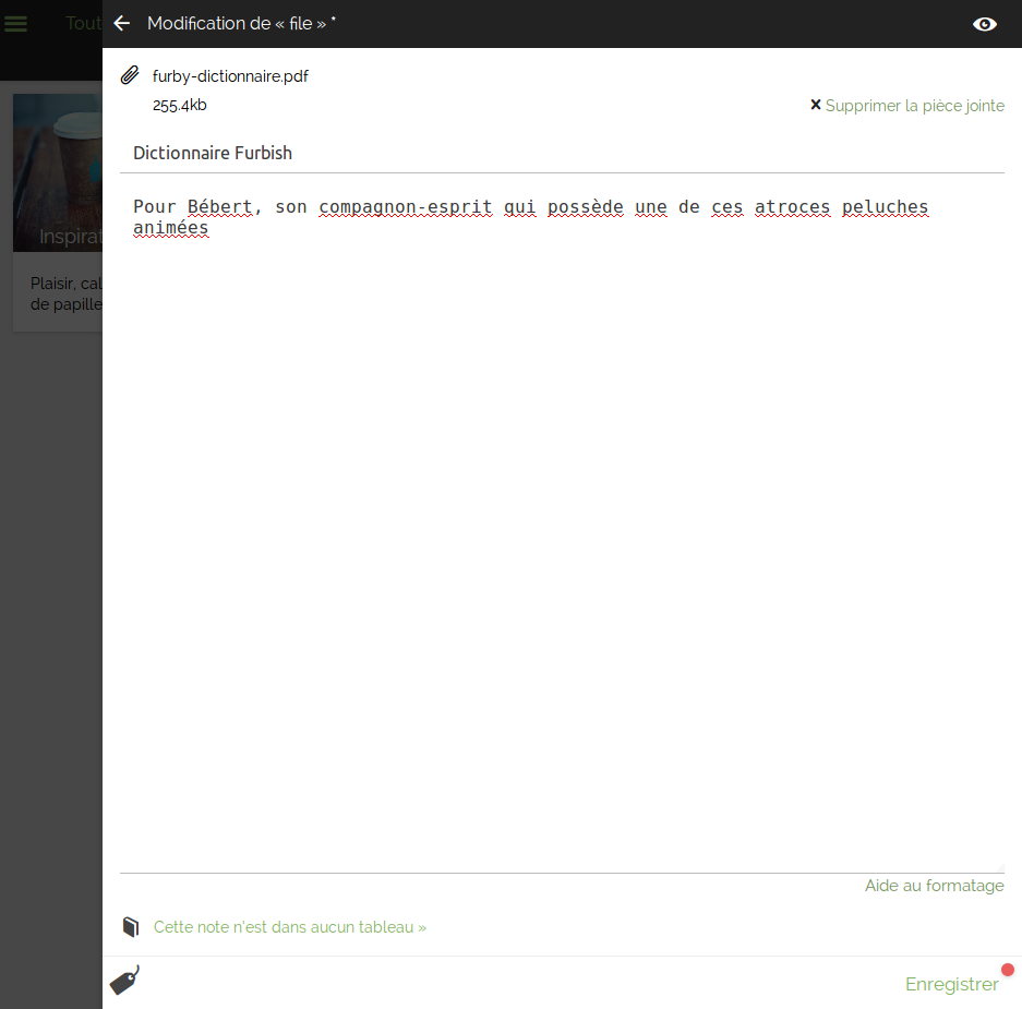 Une note avec un fichier